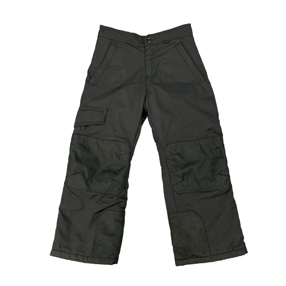 Slalom Snowboard Ski Pants Youth S Small (6/7) Black Nylon Waterproof Insulated